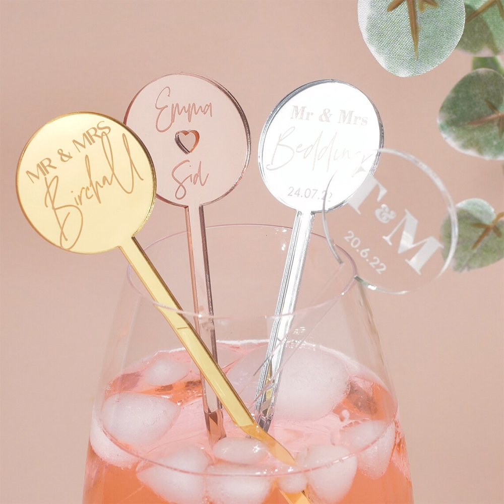 Baby Clothing Tags - 100PCS Personalized Drinks Stir Custom Wedding