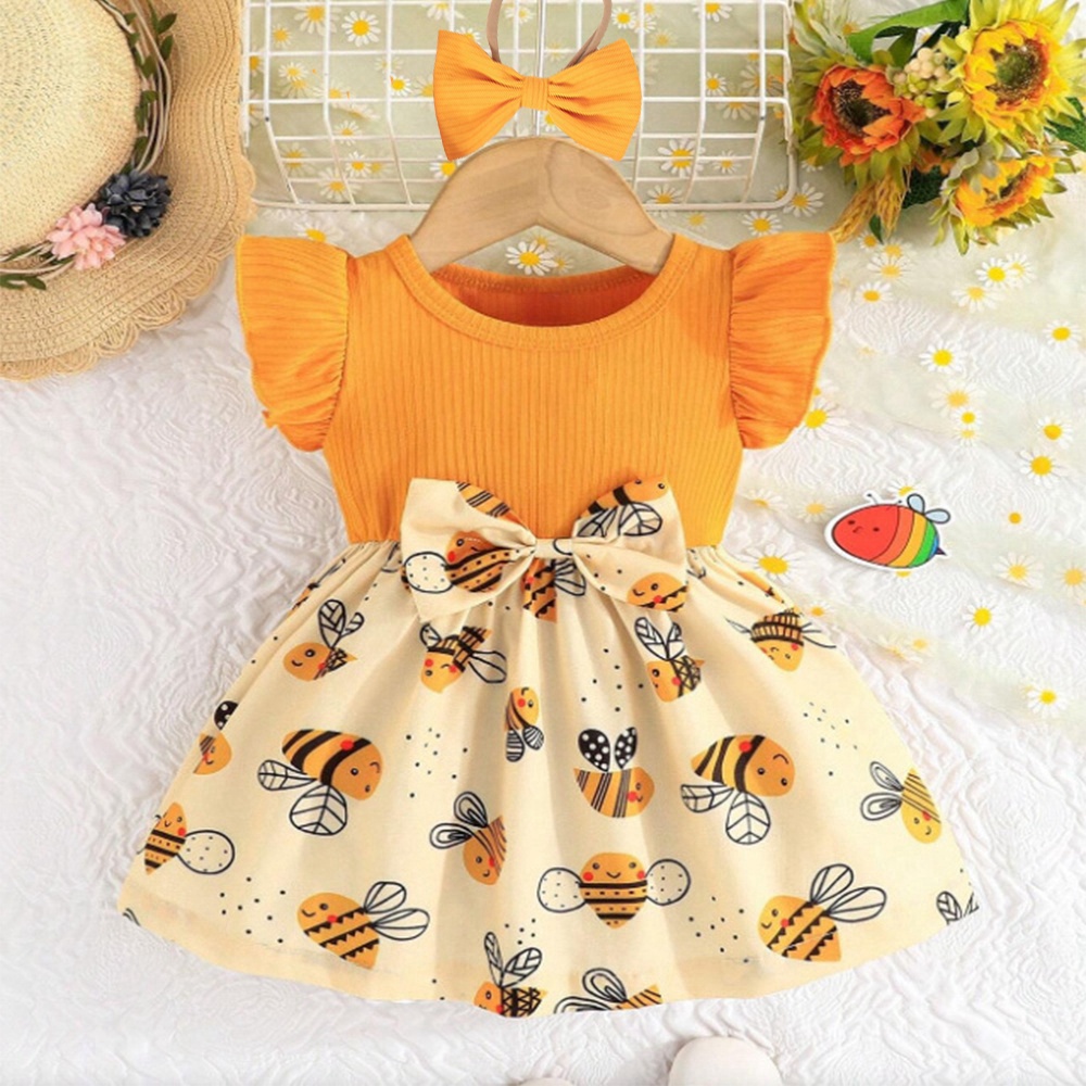 Baby Clothing Yellow - (0-3 Year Old Baby Girl Dress)