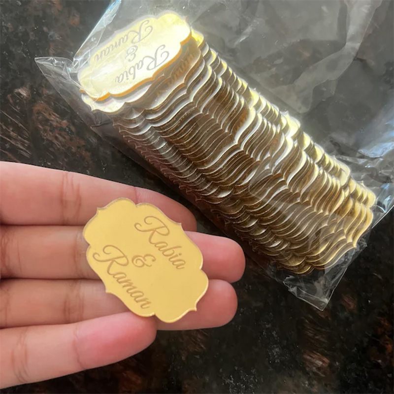 Baby Clothing Tags - 100pcs Personalized Engraved Mirror Acrylic Wedding