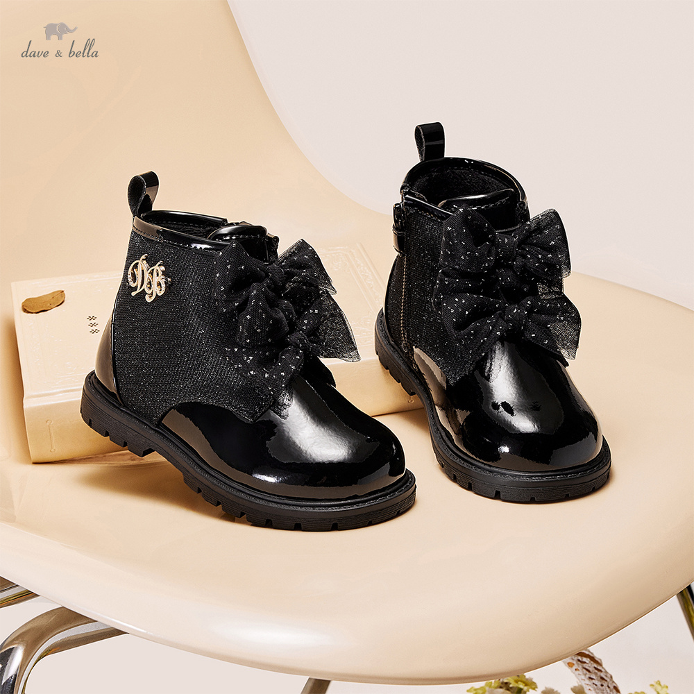 Soft Sole Booties - Dave Bella Girls' Leather Shoes Black