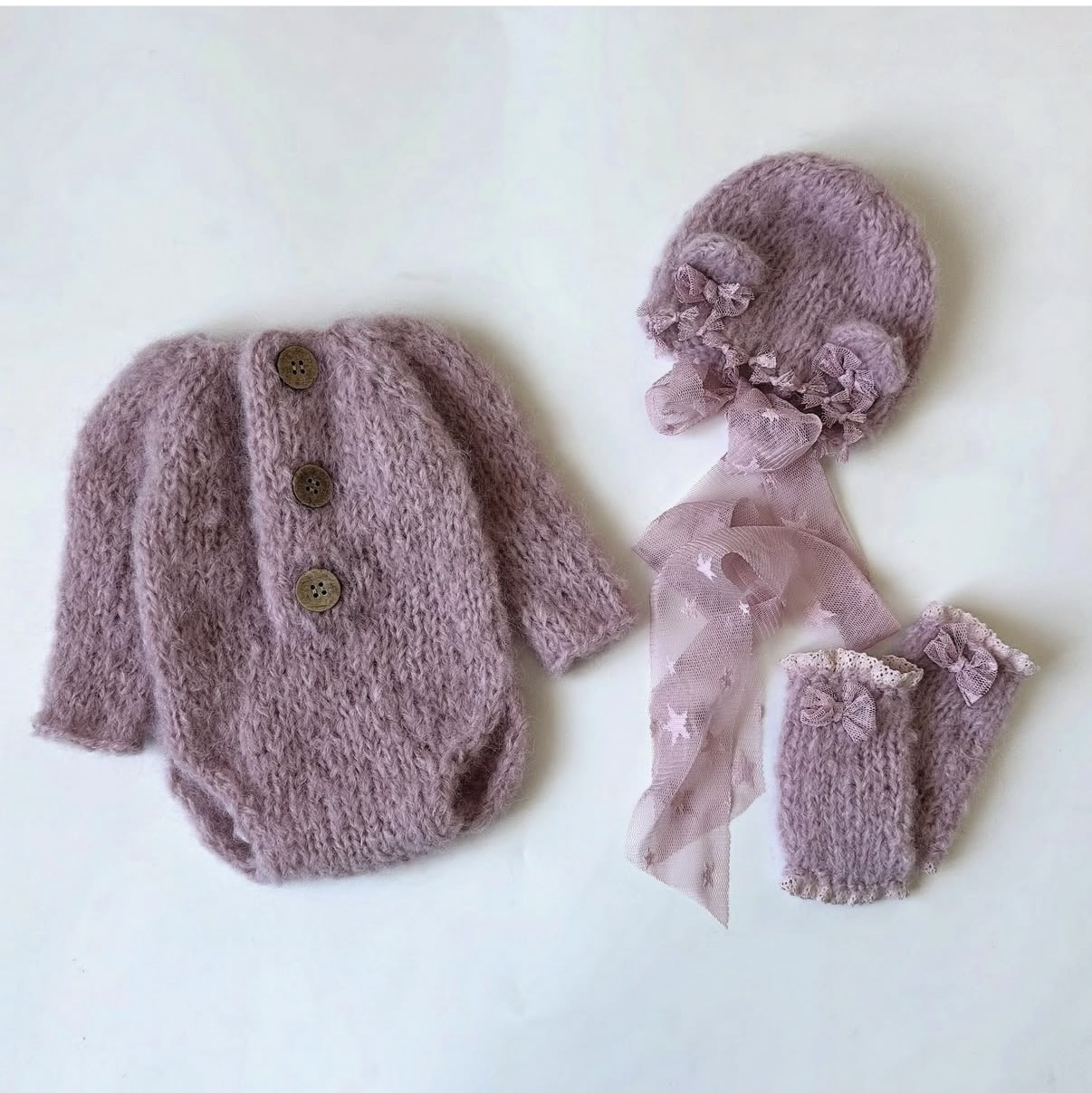Baby Clothing Brand - Newborn Baby Girl Knitted Romper Hat