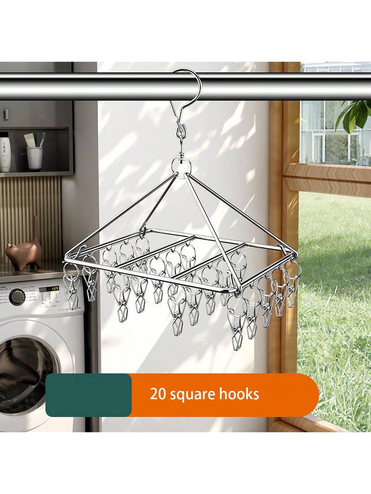 Baby Clothing Rail - 1pc stainless steel clothesline with multiple