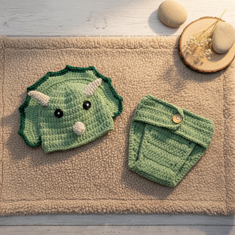 2pcs Crochet Dinosaur Newborn  - Baby Clothing Products review and price