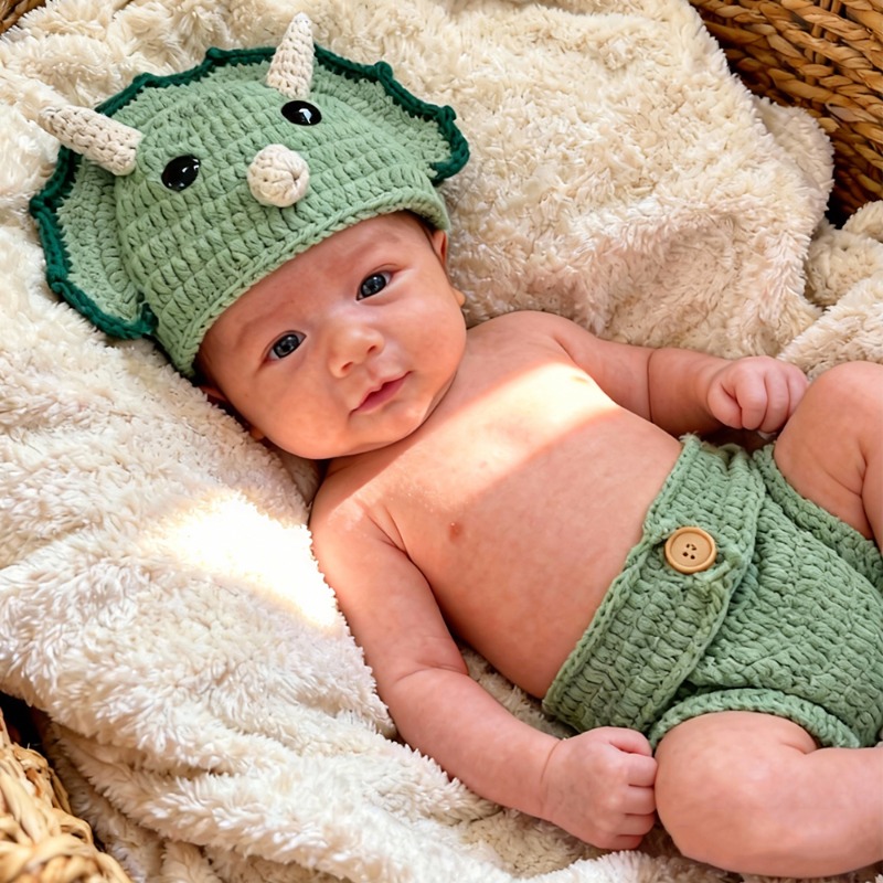 2pcs Crochet Dinosaur Newborn  - Baby Clothing Products review and price