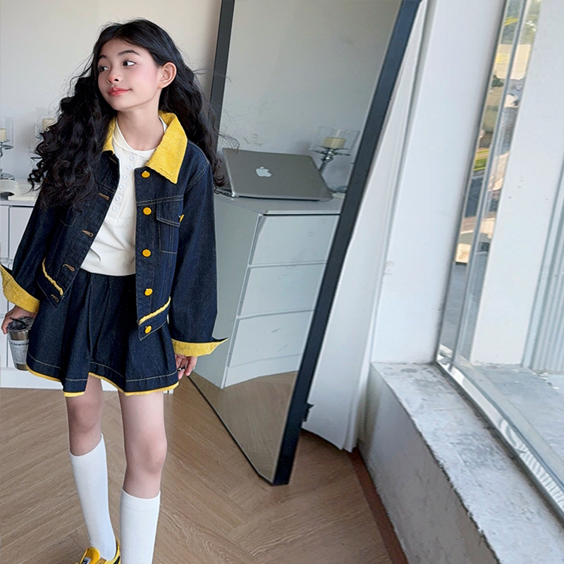 Teen Girls Trendy Yellow Lapel - Baby Clothing Yellow review and price